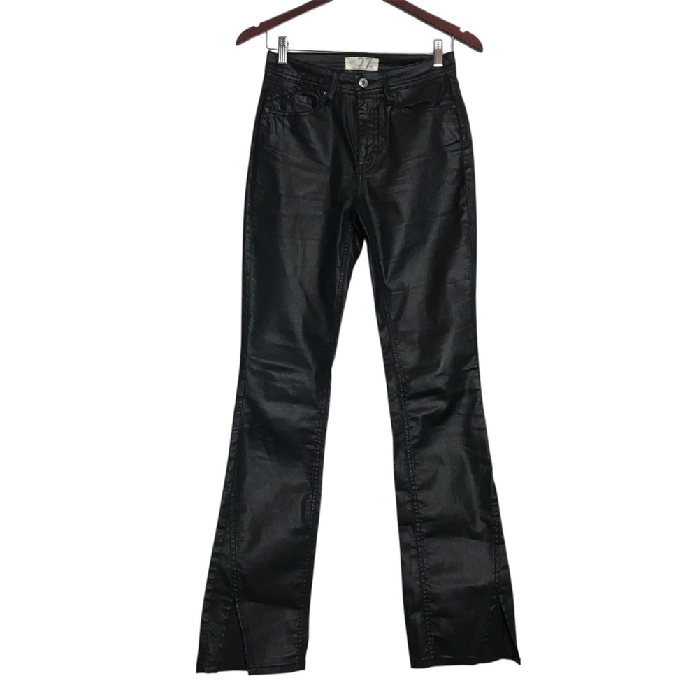 Free People We The Free Black Faux Leather Boot Cut Pants Womens Size 27 Goth